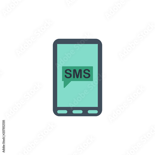 message on the smart phone icon. Element of web icon for mobile concept and web apps. Colored isolated message on the smart phone icon can be used for web and mobile. Premium icon