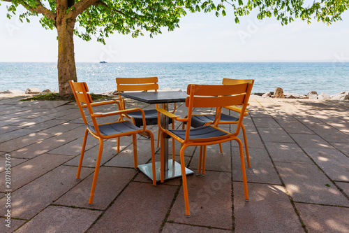outdoor coffee table at a promenade in Ruegen