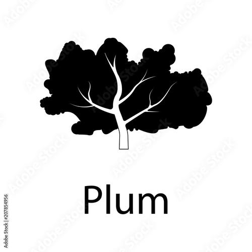 plum tree illustration. Element of plant icon for mobile concept and web apps. Detailed plum tree illustration can be used for web and mobile