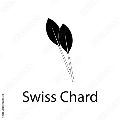 swiss chard illustration. Element of plant icon for mobile concept and web apps. Detailed swiss chard illustration can be used for web and mobile