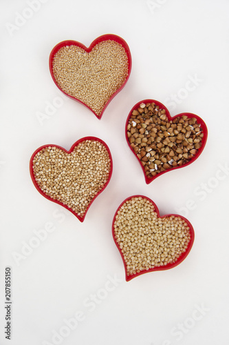 Quinoa, Amaranth, Millet and Buckwheat Hearts