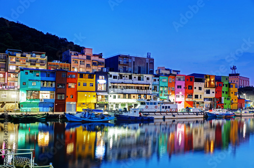 Colorful houses in Keelung, Taiwan photo