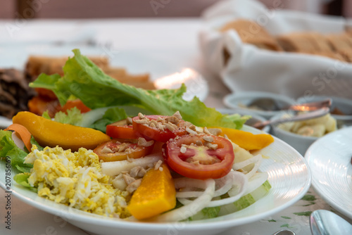 Vegetable salad on the table photo