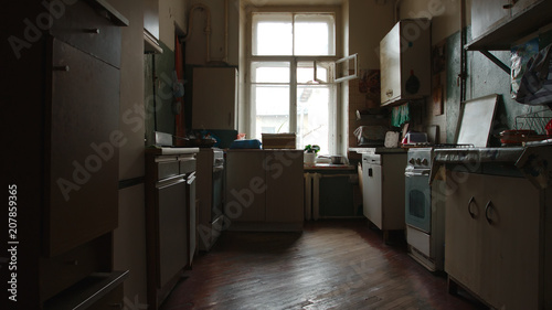 Old kitchen of a communal flat in St. Petersburg, Russia