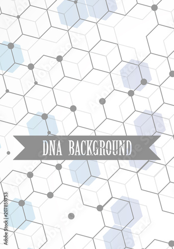 DNA abstract geometric background  layout in A4 set technology brochure flyer design template vector shadow