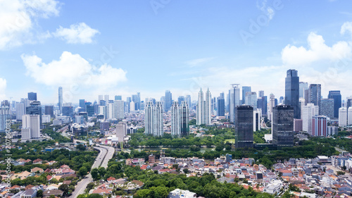 Jakarta cityscape at the sunny day