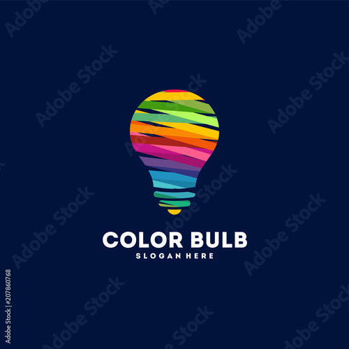 Abstract Colorful Tech Bulb Logo designs concept vector, Colorful Idea logo template designs,