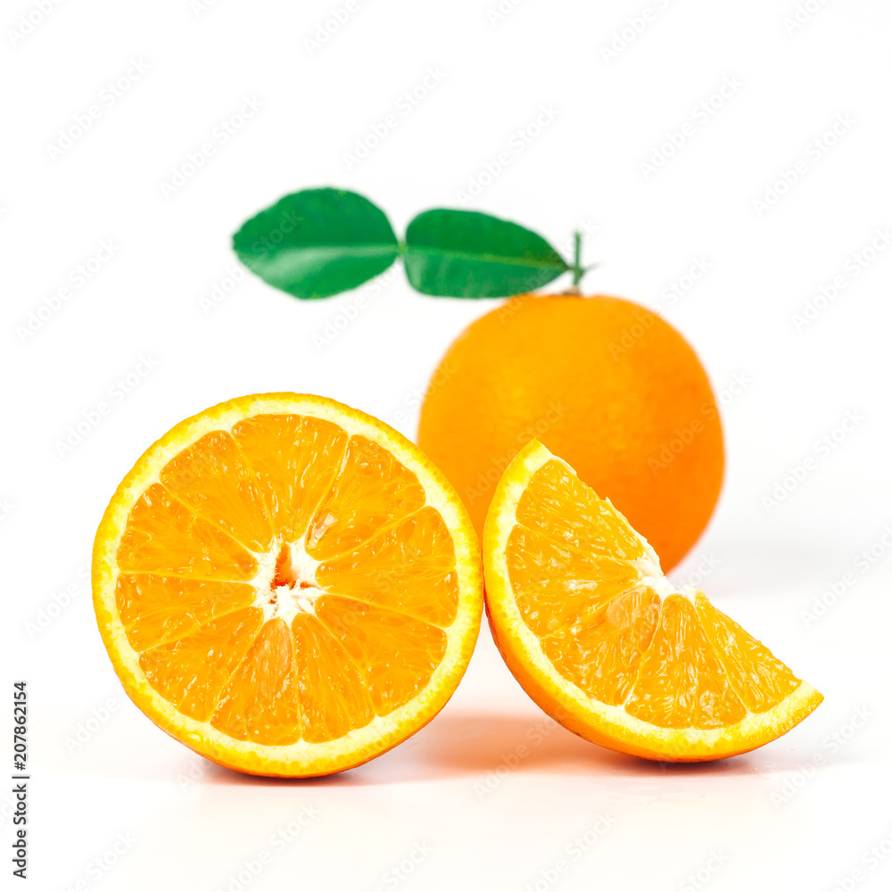 orange fruit on white background isolate. orange fruit on white background isolate.