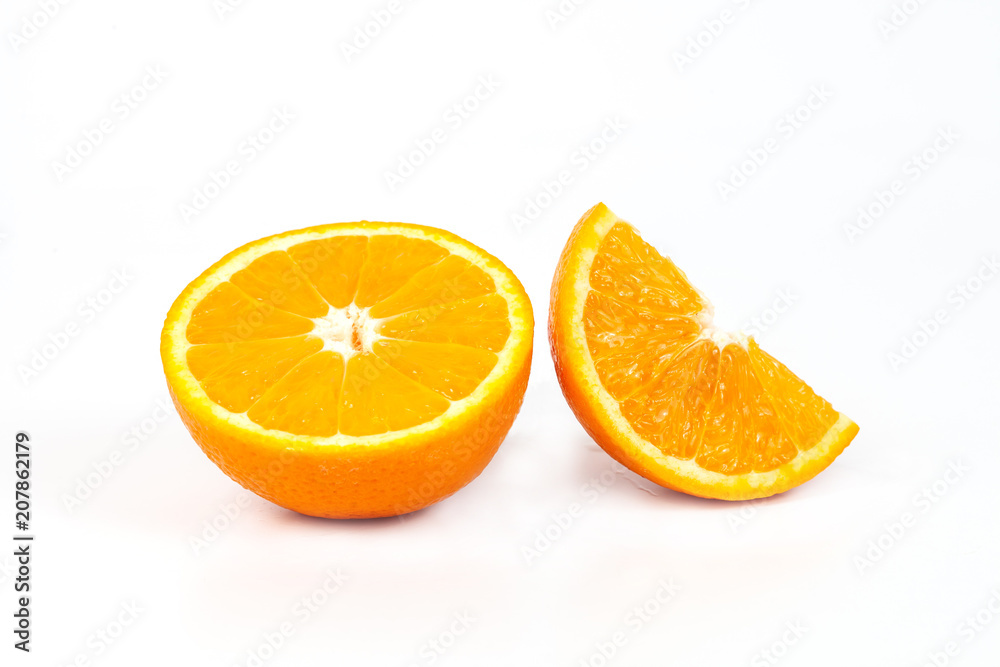 orange fruit on white background isolate. orange fruit on white background isolate.