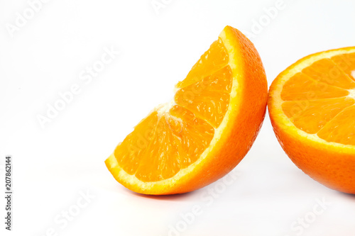 orange fruit on white background isolate.