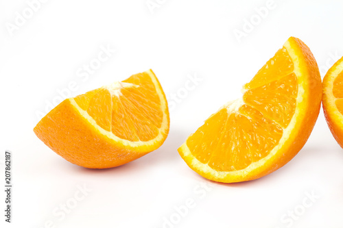 orange fruit on white background isolate.