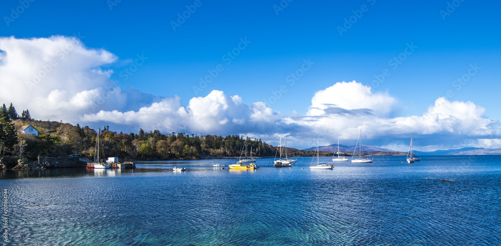 The peace of Aramdale Habour on the Isle of Skye in the Highlands of Scotland