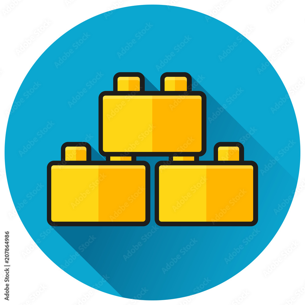 blocks circle blue flat icon blocks circle blue flat icon