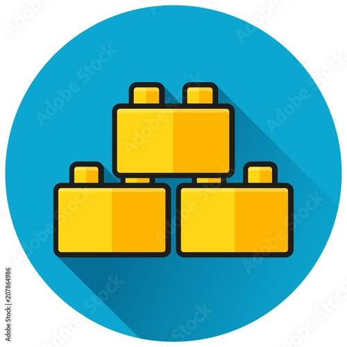 blocks circle blue flat  icon