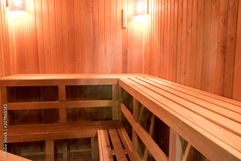 The interior of the steam room in the bath . Spa. The concept of rest The interior of the steam room in the bath . Spa. The concept of rest