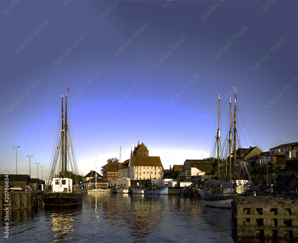 Fototapeta premium The old port of Middelfart in Denmark