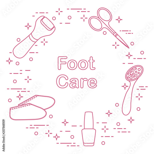 Tools for pedicure. Personal care.