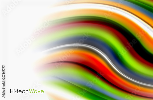 Rainbow color waves, vector blurred abstract background