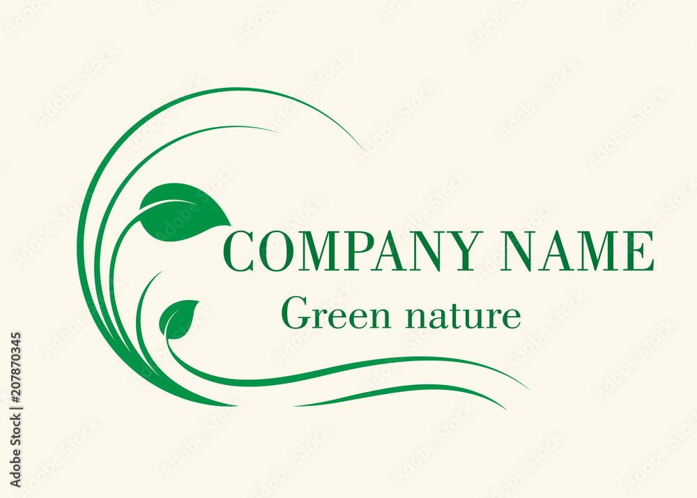 Obraz premium green leaf logo
