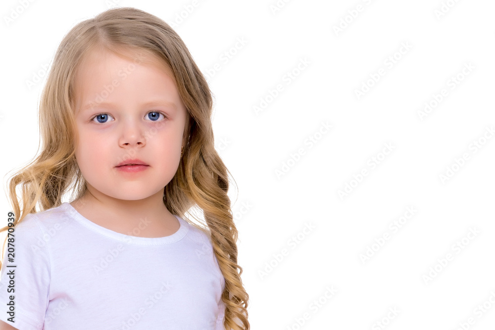 Portrait of a little girl close-up. Portrait of a little girl close-up.