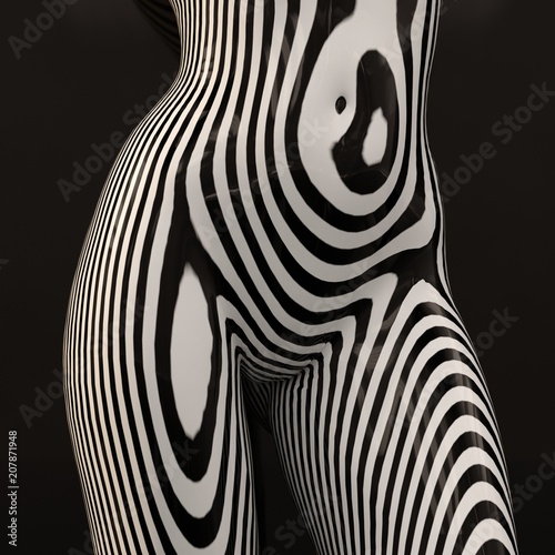 3d Geometric Stripped Pattern Illustration Art