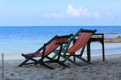 two beach chair on the beach