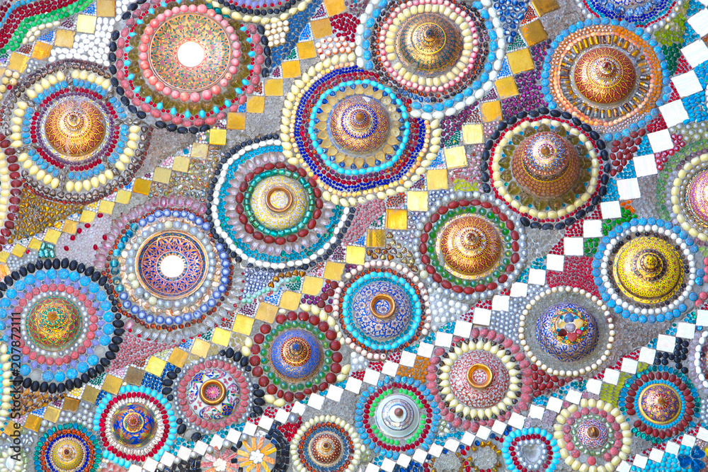 Colorful pattern of benjarong for background.