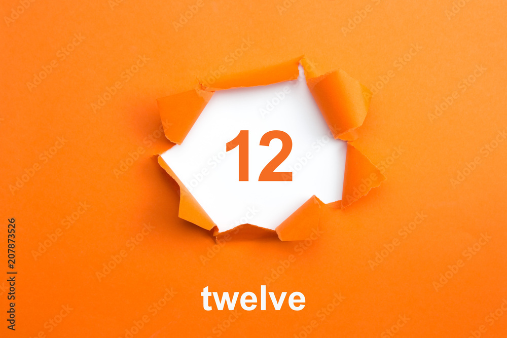 Number 12 - Number written text twelve