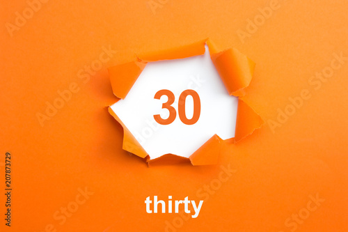 Number 30 - Number written text thirty