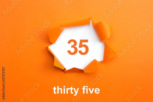 Number 35 - Number written text thirty five