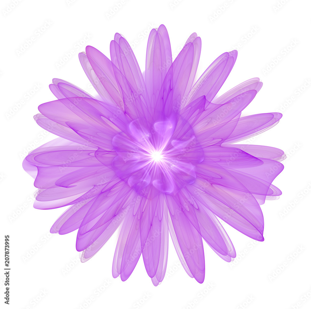 Obraz premium purple 3d flower isolated on white background