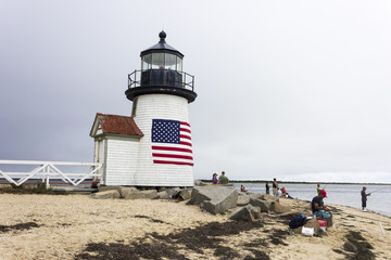 Poster Vuurtoren Brant Point Light Nantucket Massachusetts  © J. Ossorio Castillo