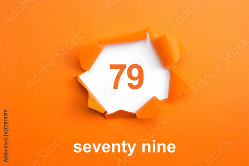 Number 79 - Number written text seventy nine photo