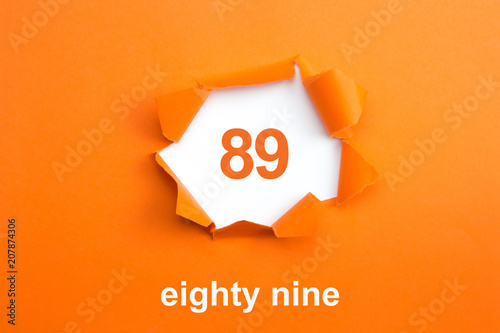 Number 89 - Number written text eighty nine photo