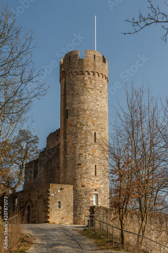 Medieval castle ruins in Heppenheim town, Germany photo