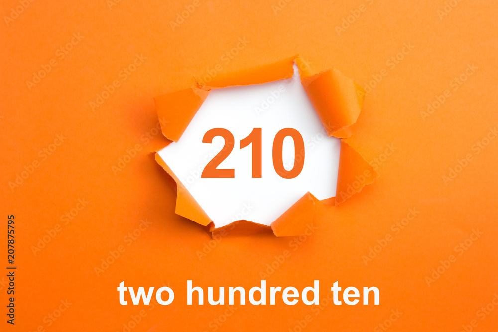 Number 210 - Number written text two hundred ten Stock Photo | Adobe Stock