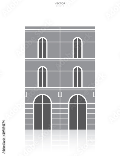 Residential building icon. Architectural sign and symbol. Vector illustration.