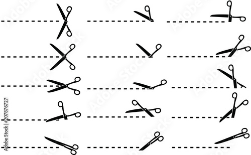 Scissors for cuttifng illustration set