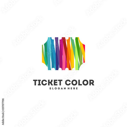 Colorful Ticket logo designs concept vector, Abstract Ticket logo