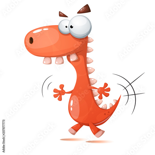 Fototapeta Naklejka Na Ścianę i Meble -  Funny, cute, crazy dinosaur illustration Vector eps 10