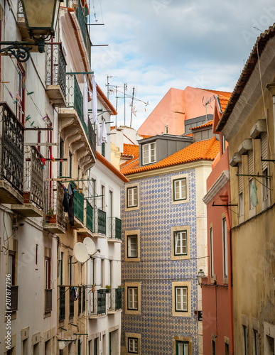Lisbon  Portugal cityscape at the Alfama District.