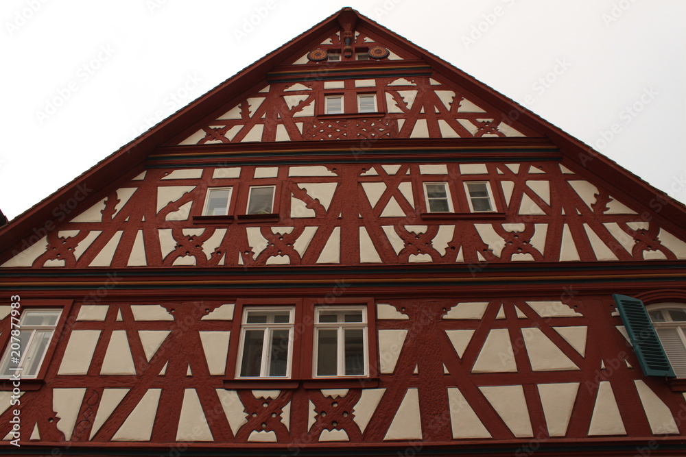 Obraz premium Typisch fränkischer Fachwerkbau (Marktheidenfeld, Markt 22)