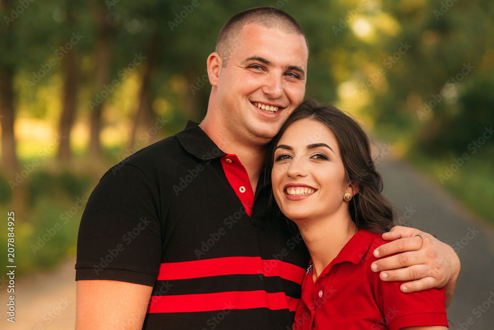 Fototapeta premium Full of love stylish beautiful young couple in a fairy forest