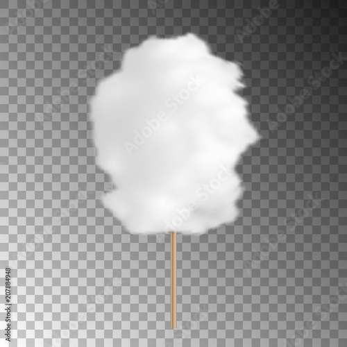 Realistic cotton candy isolated on transparent background