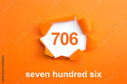 Number 706 - Number written text seven hundred six