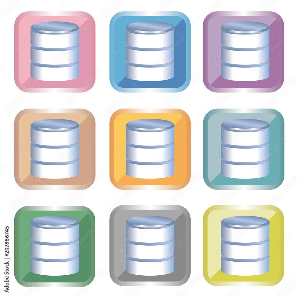 Obraz premium データベース・アイコンセット