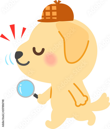 匂いを追う犬、探偵