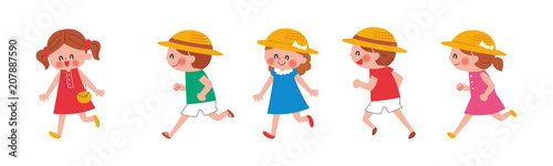 楽しく走る子供たち
