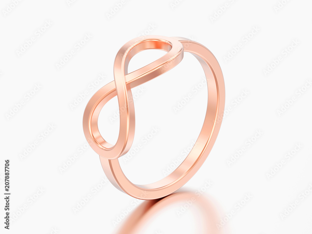 3D illustration rose gold simple infinity ring 3D illustration rose gold simple infinity ring