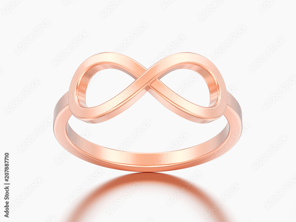 3D illustration rose gold simple infinity ring 3D illustration rose gold simple infinity ring